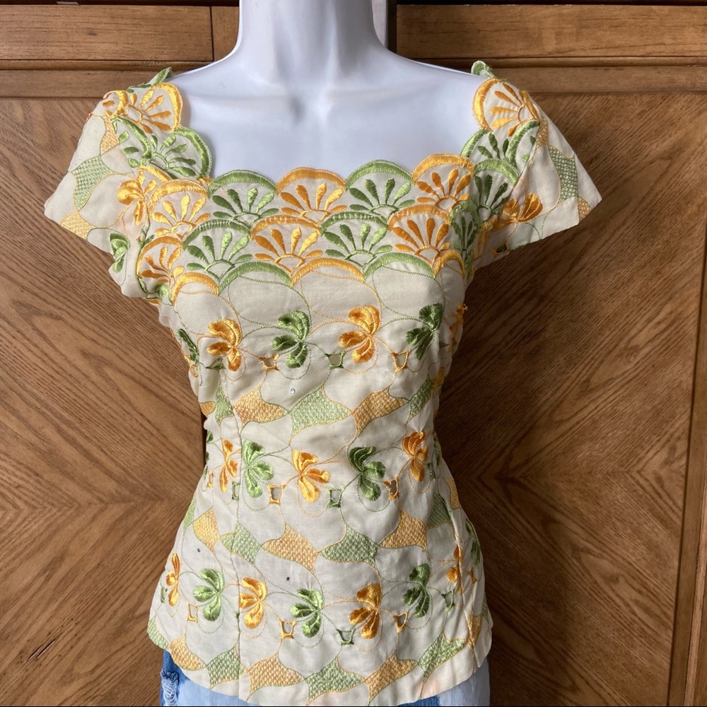 Bundle Vintage handmade floral print tunic  tops - Picture 3 of 14